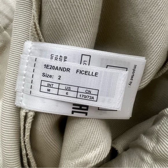 BA&SH ANDREA BELTED COTTON LINEN-BLEND TWILL STRAIGHT LEG PANTS - Picture 8 of 10